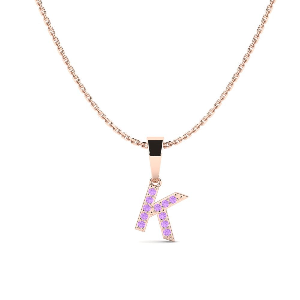 Rotgold 585 Amethyst Damen anhänger Monto - K