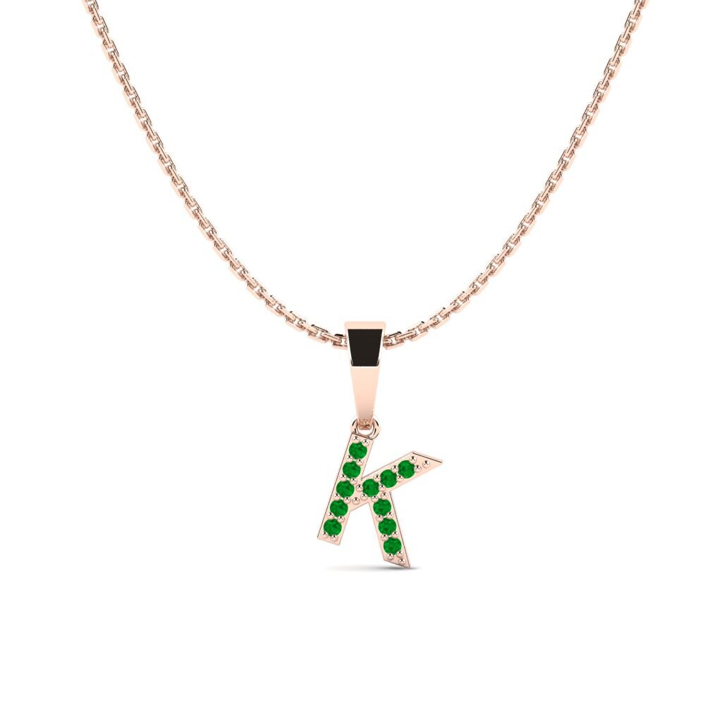 Rotgold 585 Smaragd Damen anhänger Monto - K