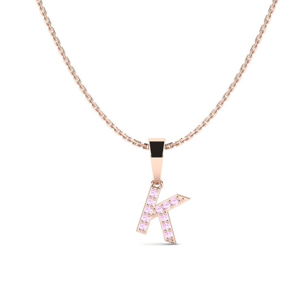 Rotgold 750 Rosa Saphir Damen anhänger Monto - K