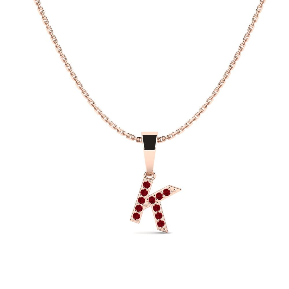 Rotgold 585 Roter Zirkonia Damen anhänger Monto - K