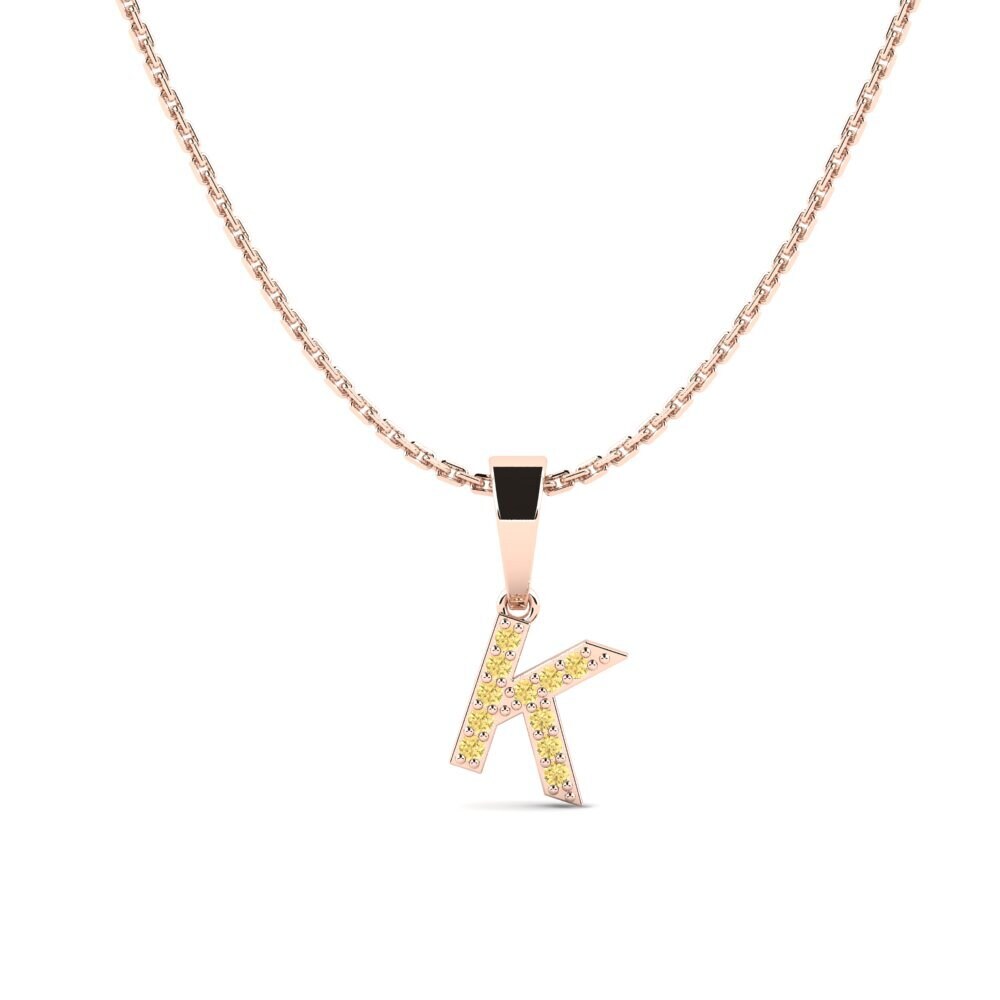 Rotgold 585 Gelber Diamant Damen anhänger Monto - K