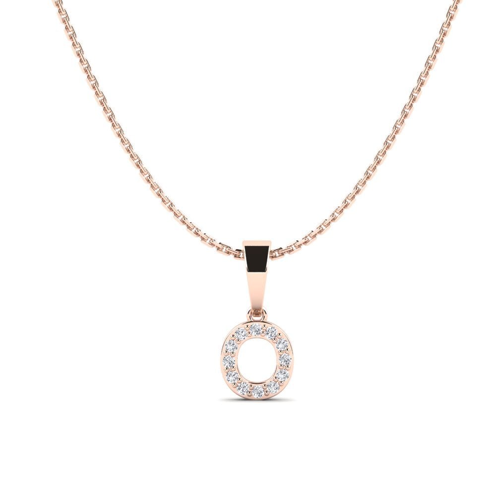 14k Oro Rosa Redondo Colgante de Mujer Monto - O