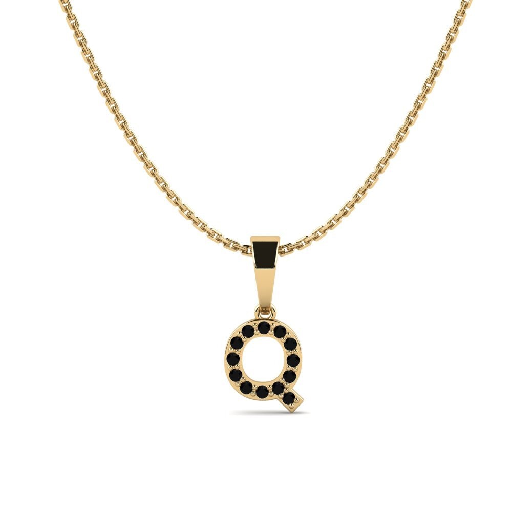 Schwarzer Diamant Damen anhänger Monto - Q