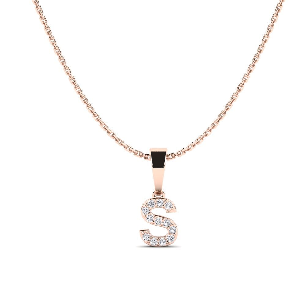 14k Oro Rosa Redondo Colgante de Mujer Monto - S