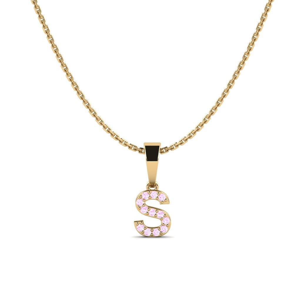 Rund Rosa Saphir Damen anhänger Monto - S