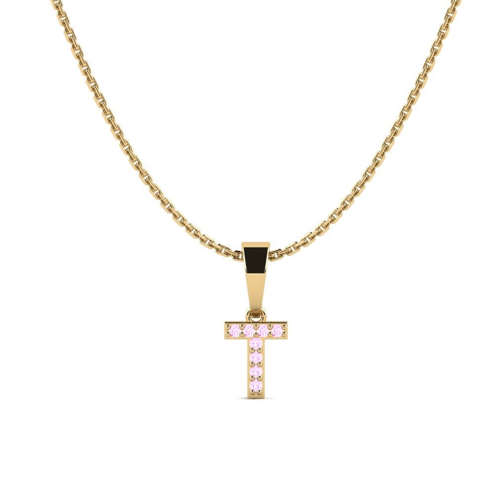 Rund Rosa Saphir Damen anhänger Monto - T