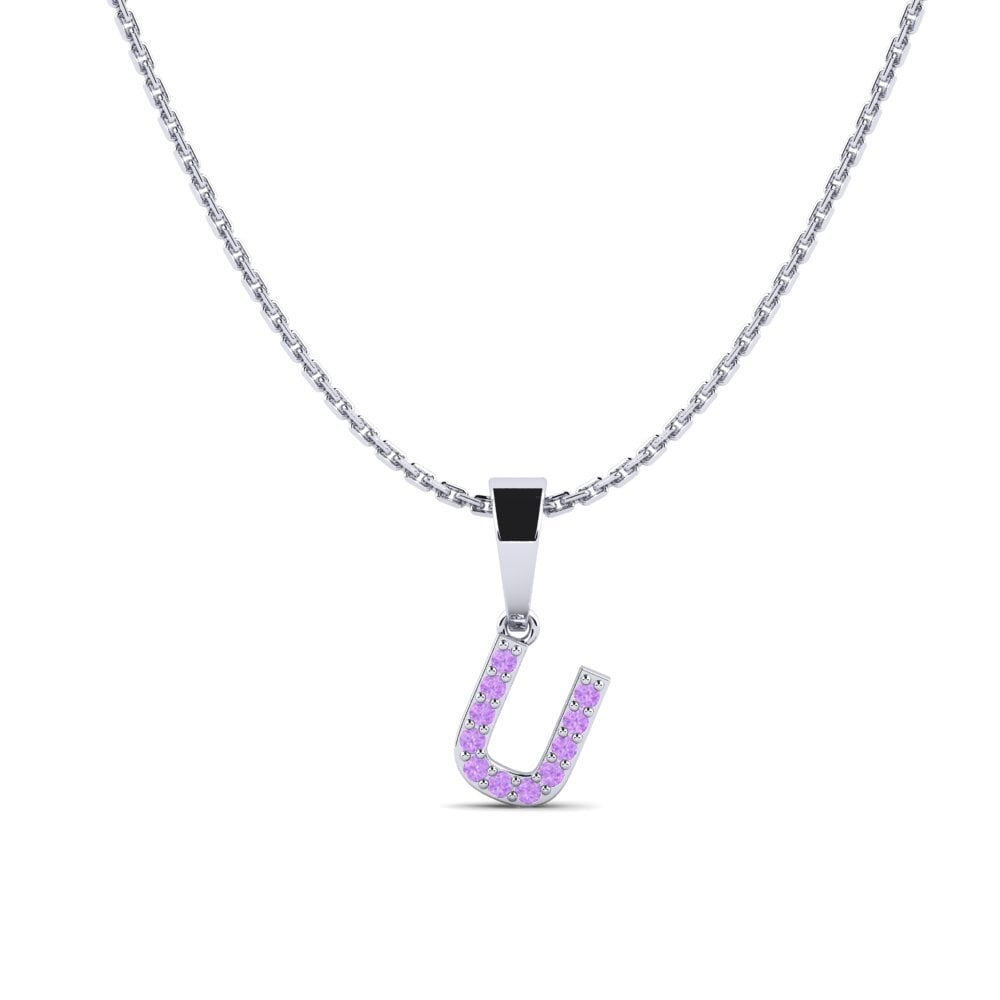 Weiß-Silber Amethyst Damen anhänger Monto - U