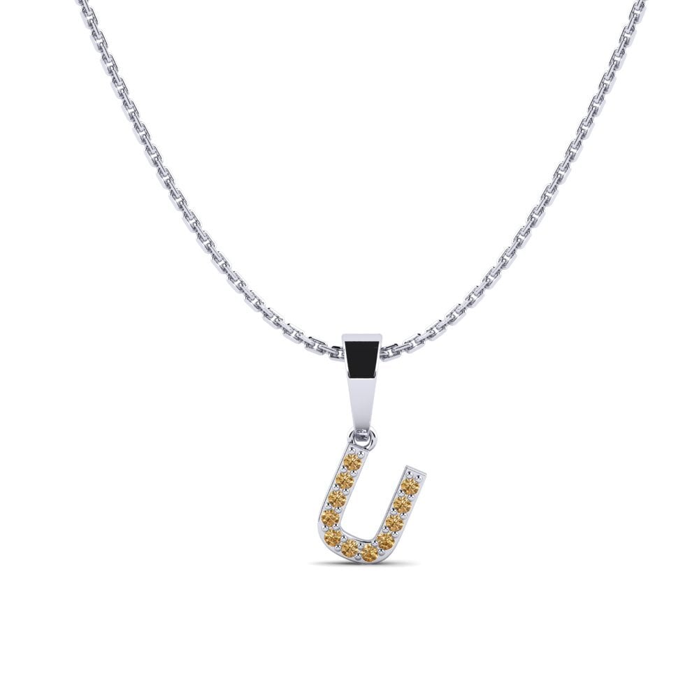 Weiß-Silber Brauner Diamant Damen anhänger Monto - U