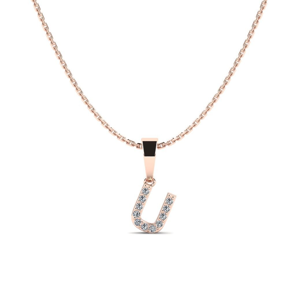 Rotgold 375 Zirkonia Damen anhänger Monto - U