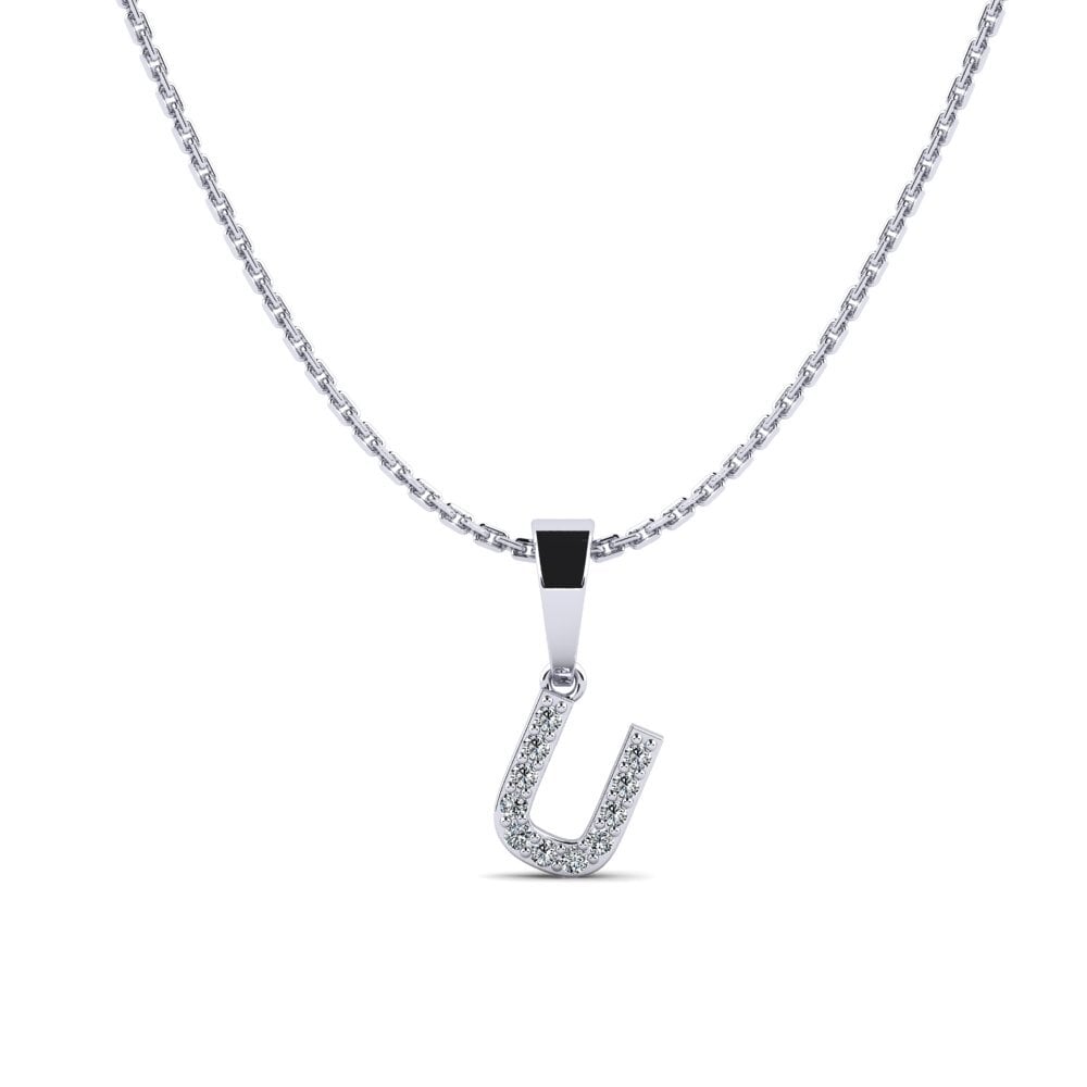 950 Platin Zirkonia Damen anhänger Monto - U