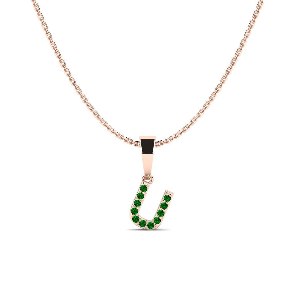 Rotgold 585 Grüner Zirkonia Damen anhänger Monto - U