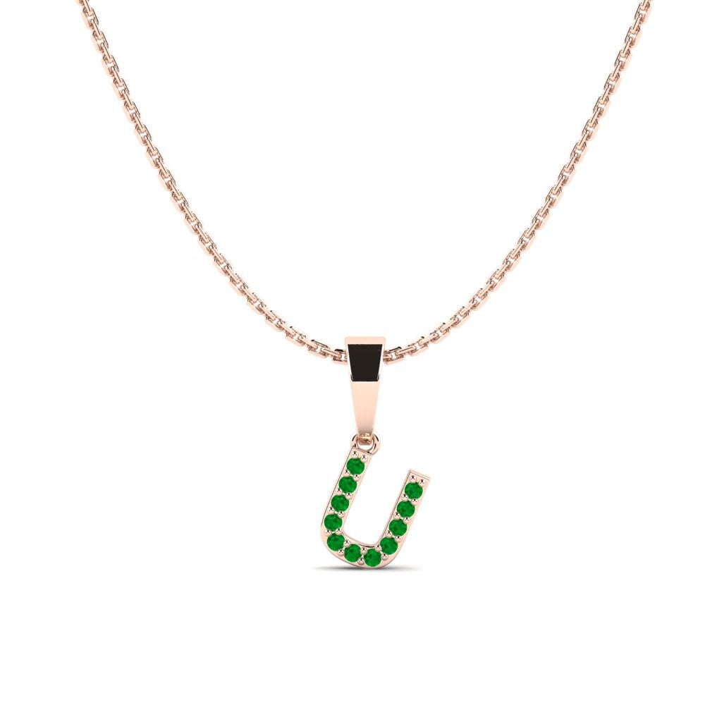Rotgold 585 Smaragd Damen anhänger Monto - U