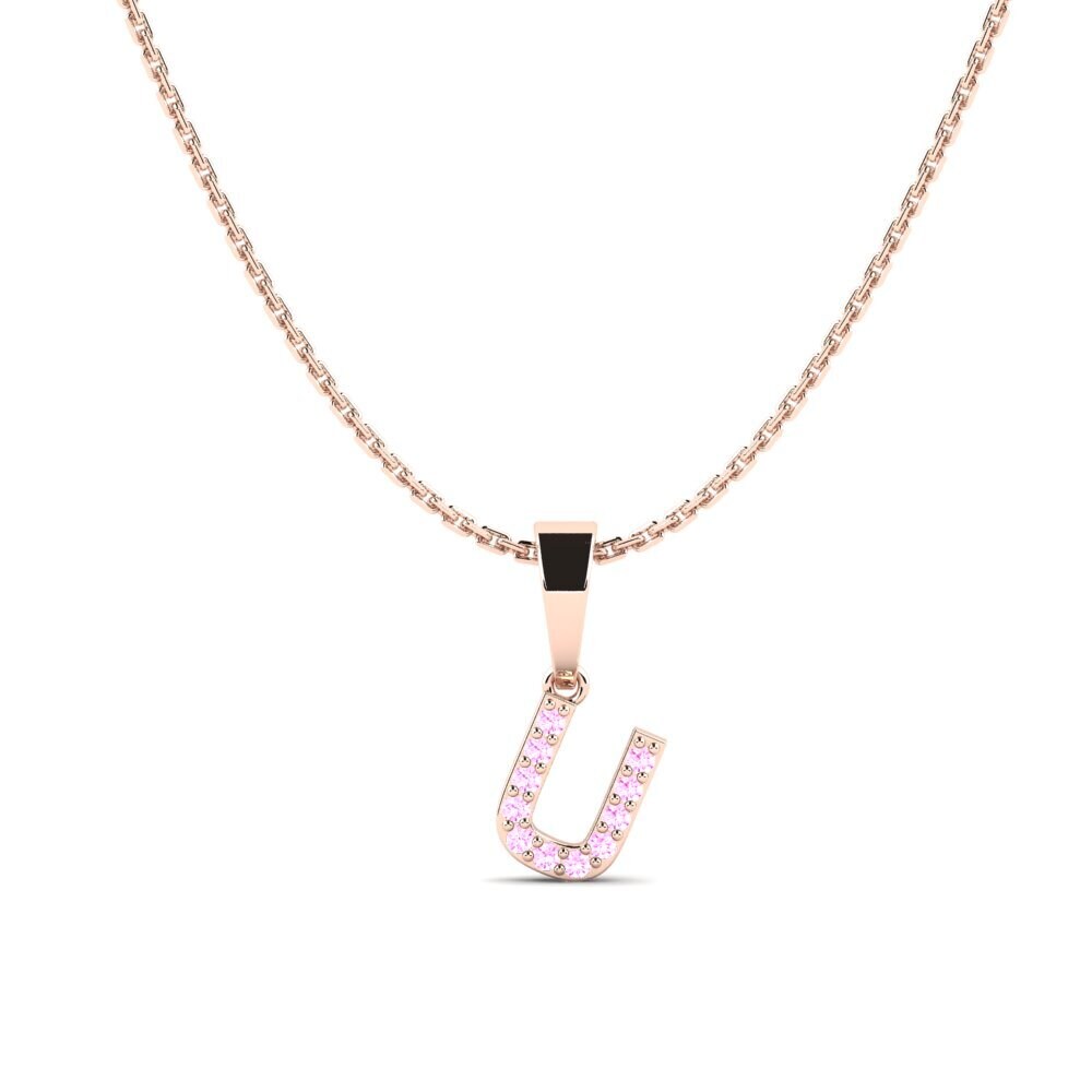 Rotgold 750 Rosa Saphir Damen anhänger Monto - U