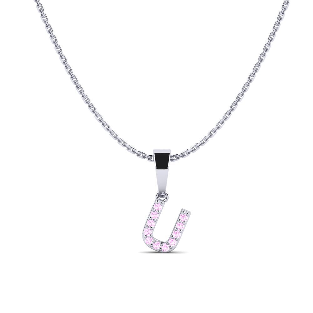 950 Platin Rosa Saphir Damen anhänger Monto - U