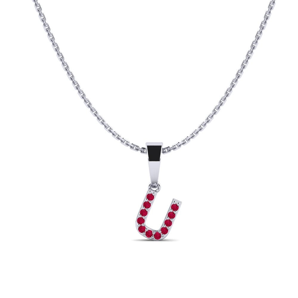 950 Palladium Rubin Damen anhänger Monto - U