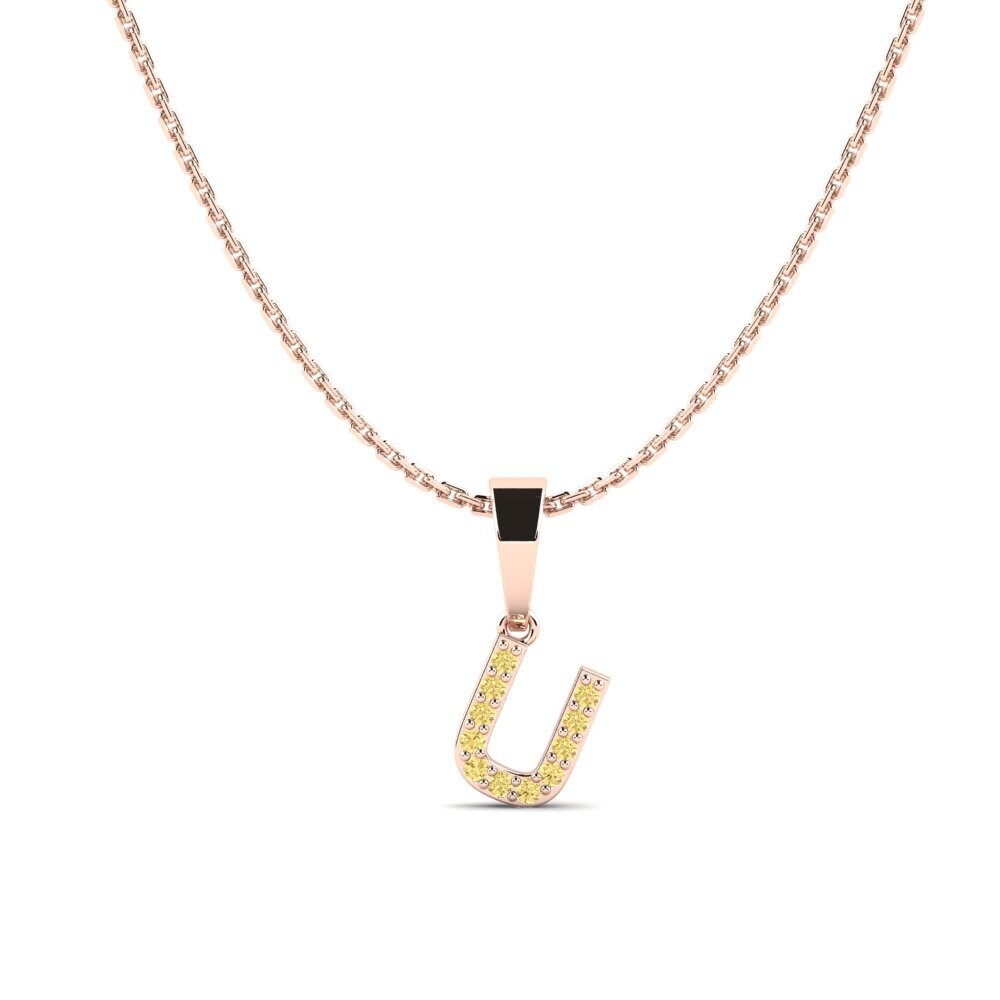 Rotgold 585 Gelber Diamant Damen anhänger Monto - U