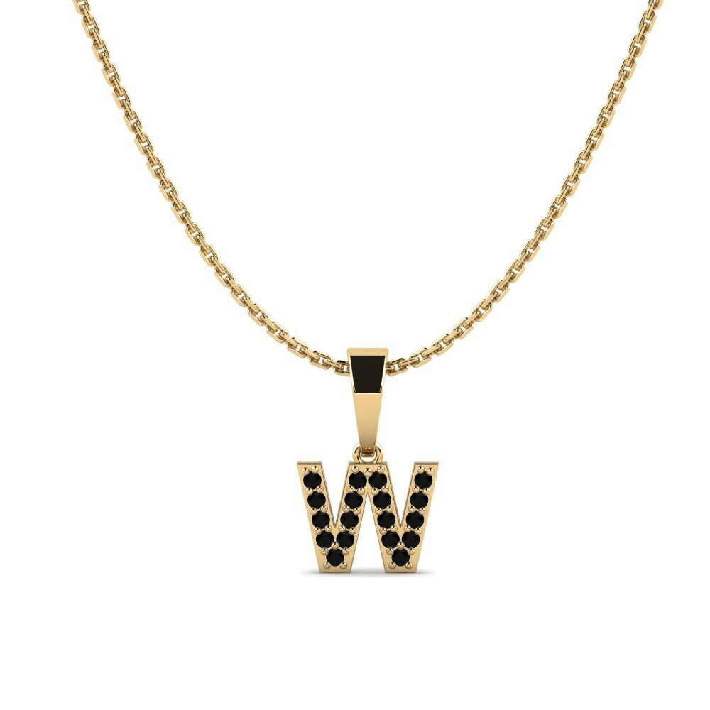 Schwarzer Diamant Damen anhänger Monto - W