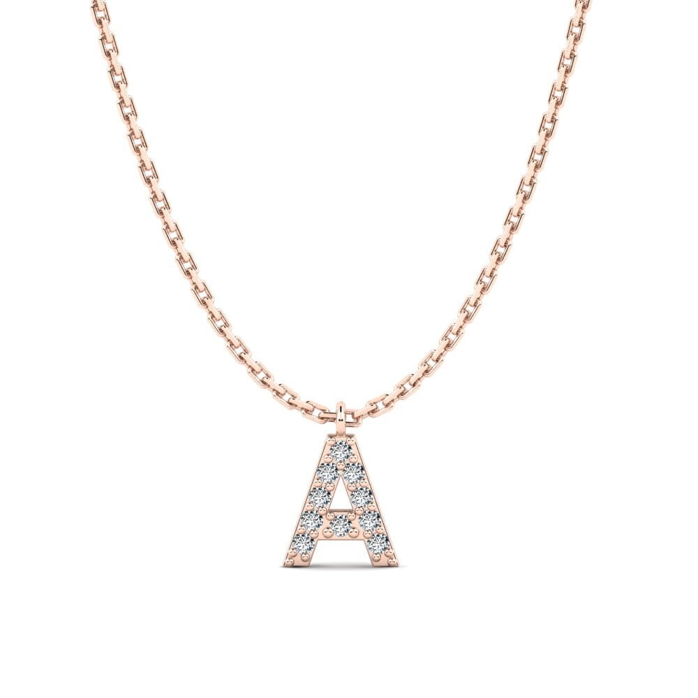 Rotgold 375 Zirkonia Damen halskette Avaja - A