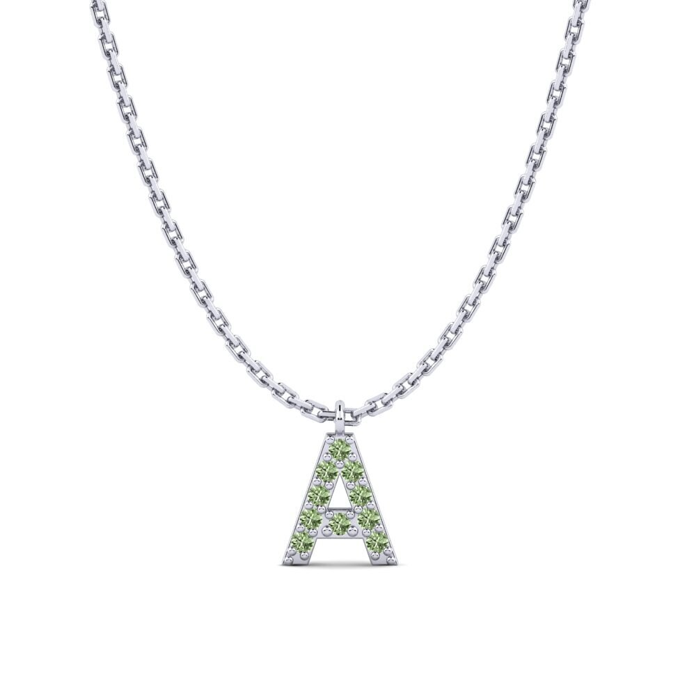 950 Palladium Grüner Diamant Damen halskette Avaja - A