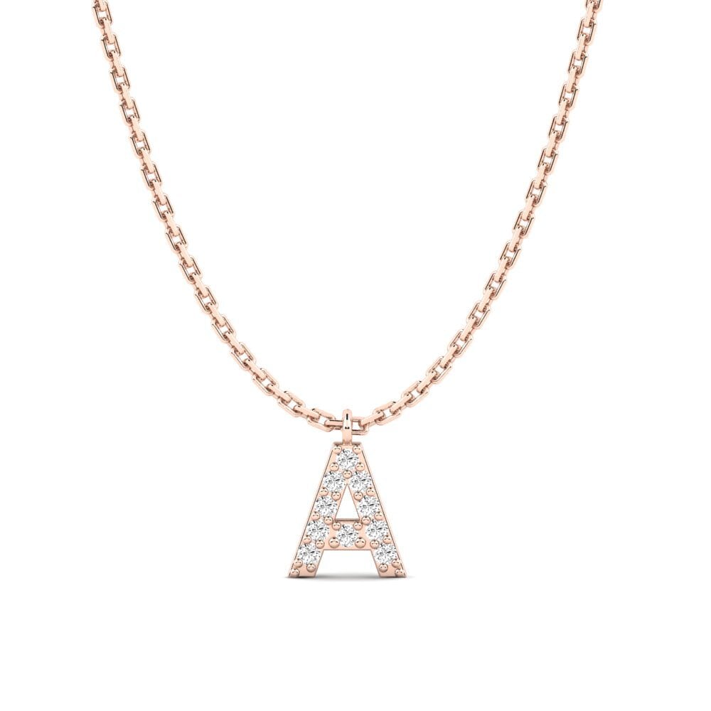 Rotgold 585 Moissanit Damen halskette Avaja - A