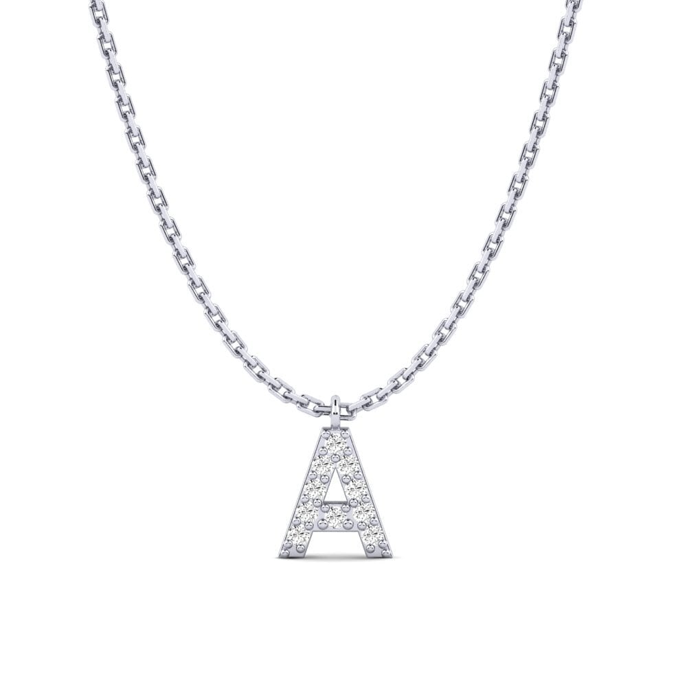 950 Platin Moissanit Damen halskette Avaja - A