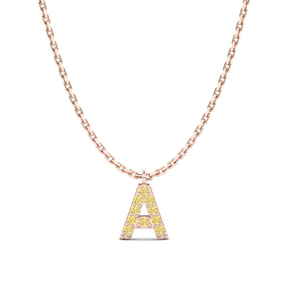 Rotgold 585 Gelber Diamant Damen halskette Avaja - A