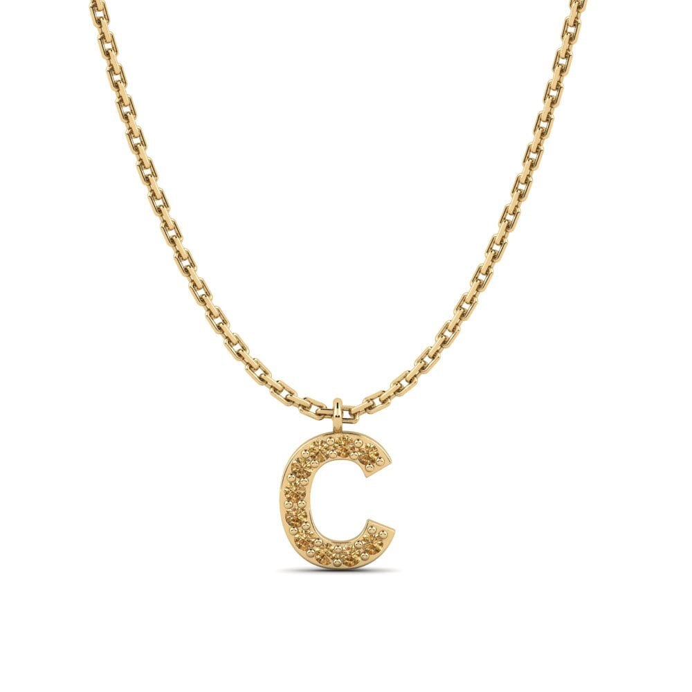Round Brown Diamond Women's Necklace Avaja - C