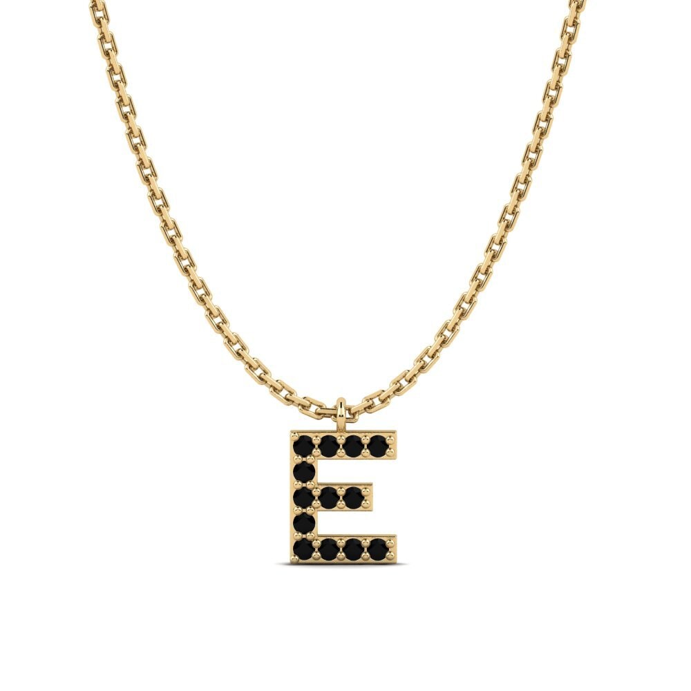 Round Black Sapphire Women's Necklace Avaja - E