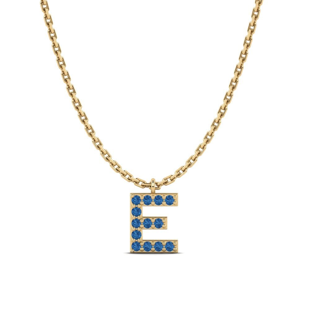 Round Dark Blue Zirconia Women's Necklace Avaja - E