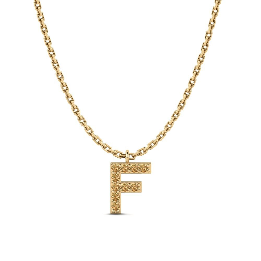 Round Brown Diamond Women's Necklace Avaja - F