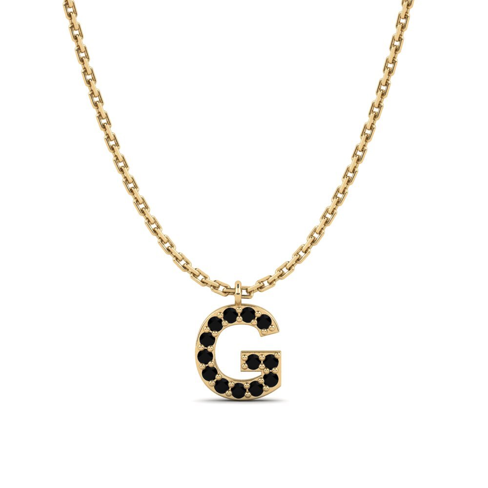 Rund Schwarzer Onyx Damen halskette Avaja - G