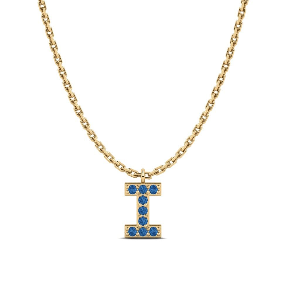 Round Dark Blue Zirconia Women's Necklace Avaja - I