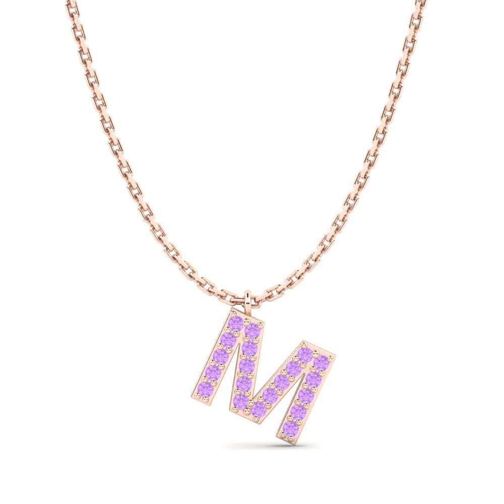 Rotgold 585 Amethyst Damen halskette Avaja - M