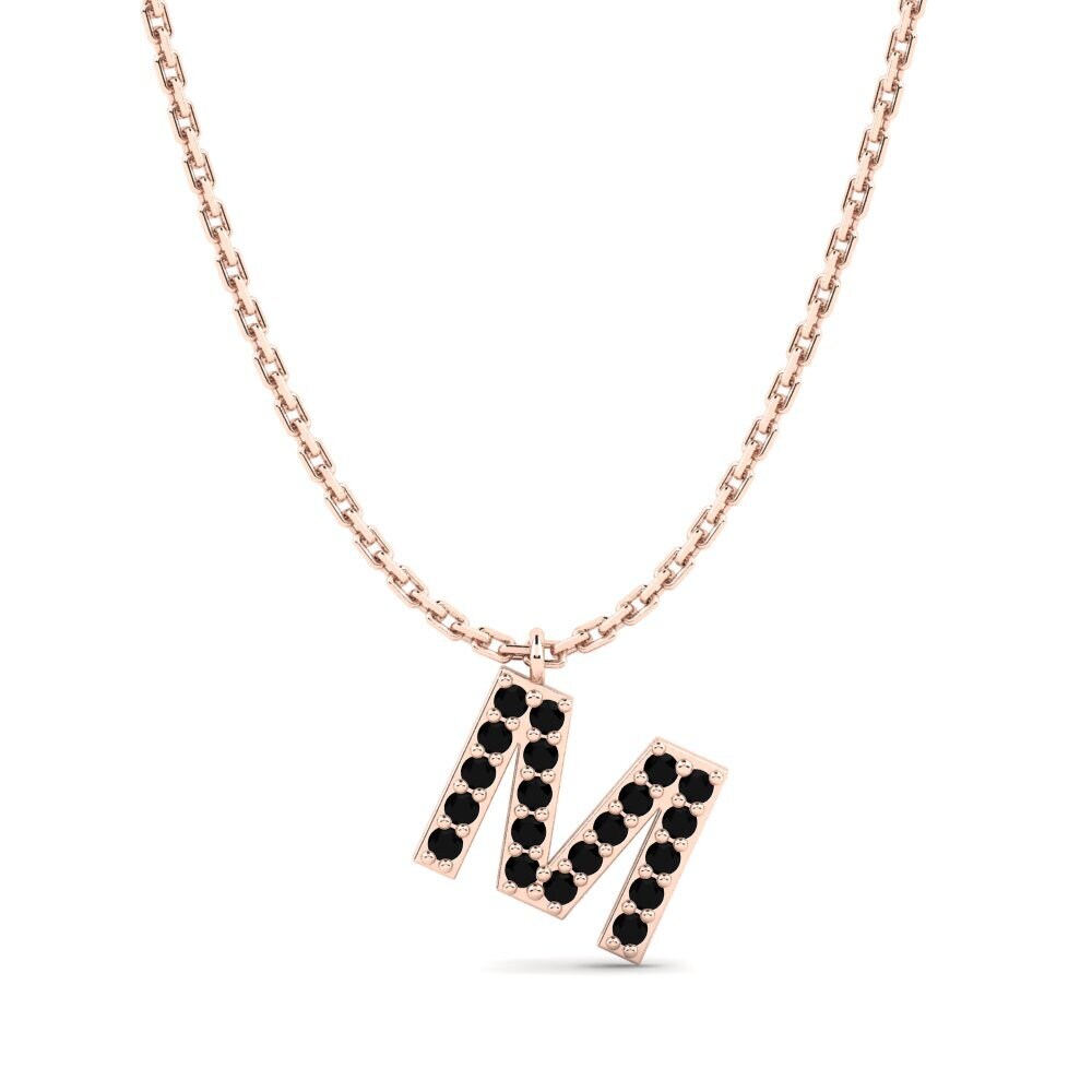 Rotgold 585 Schwarzer Diamant Damen halskette Avaja - M