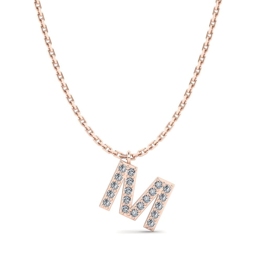 Rotgold 375 Zirkonia Damen halskette Avaja - M