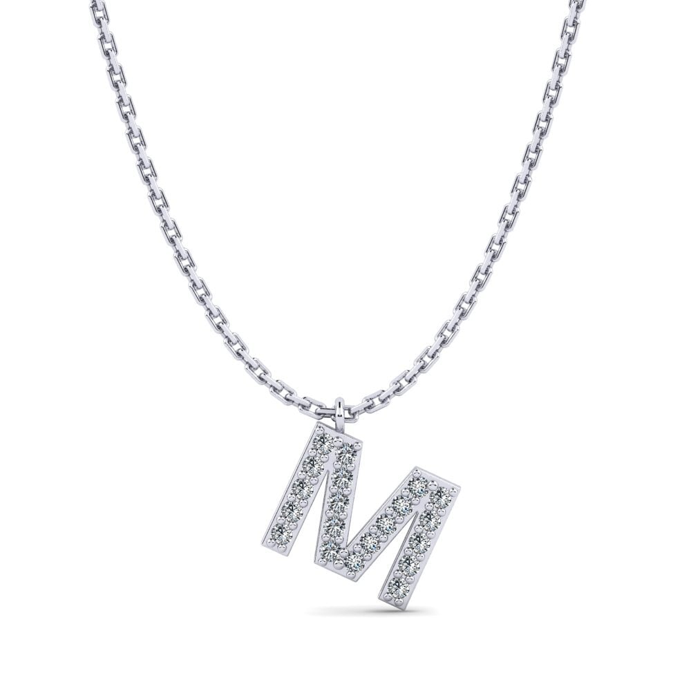 950 Platin Zirkonia Damen halskette Avaja - M