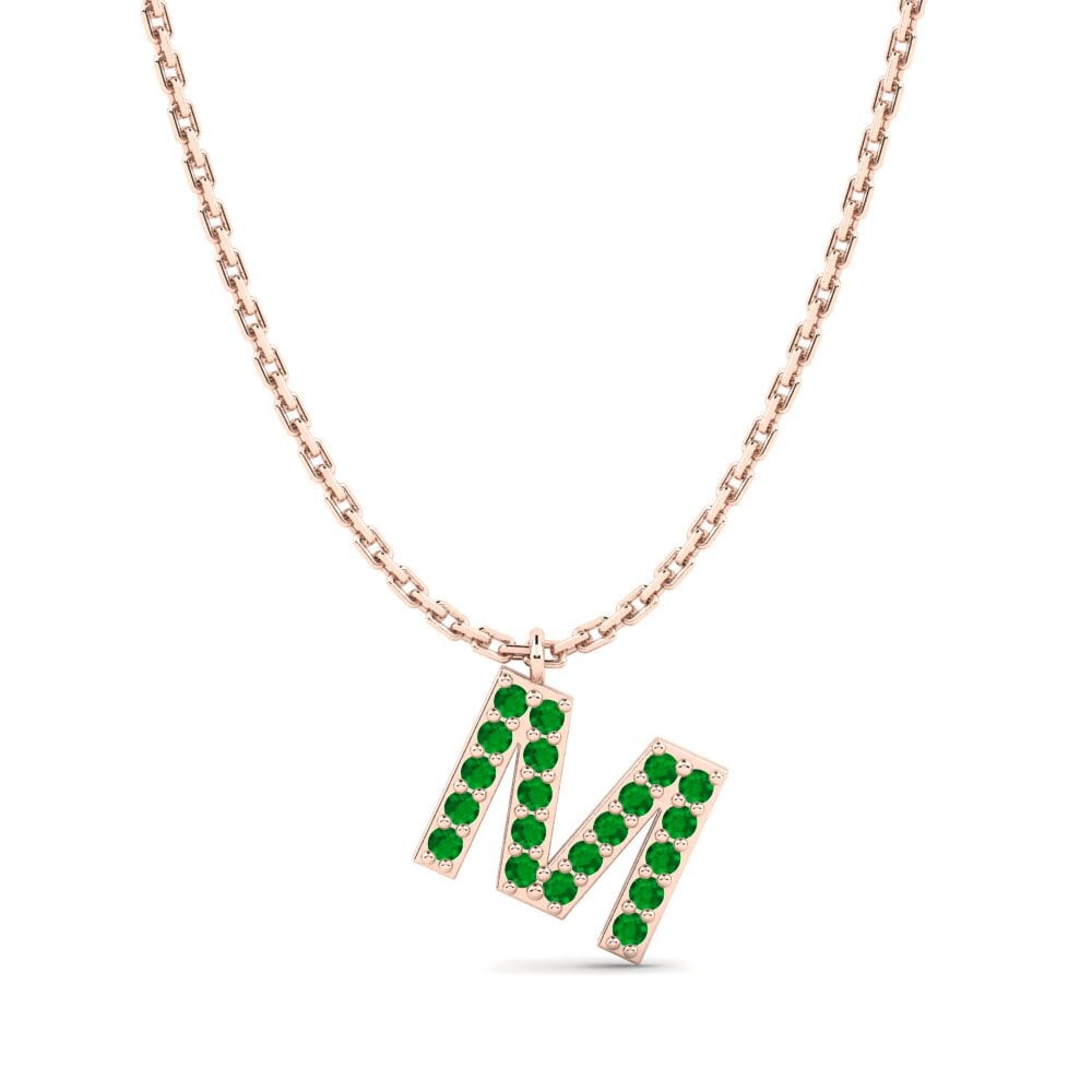 Rotgold 585 Smaragd Damen halskette Avaja - M
