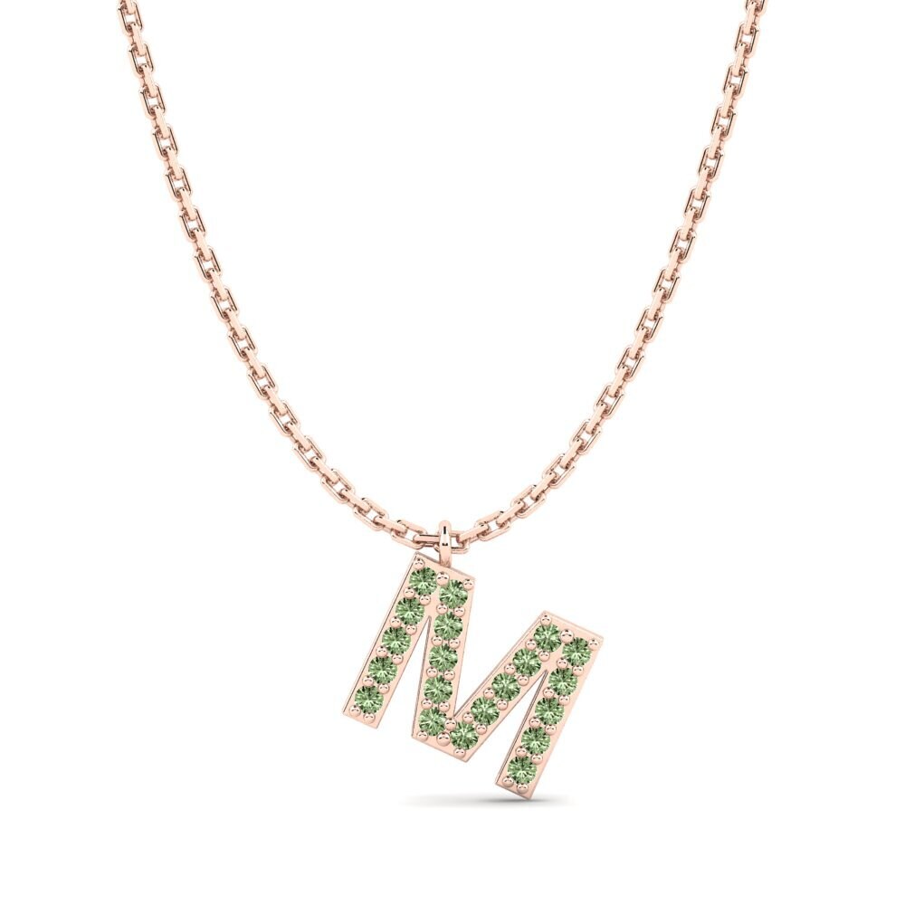 Rotgold 585 Grüner Diamant Damen halskette Avaja - M