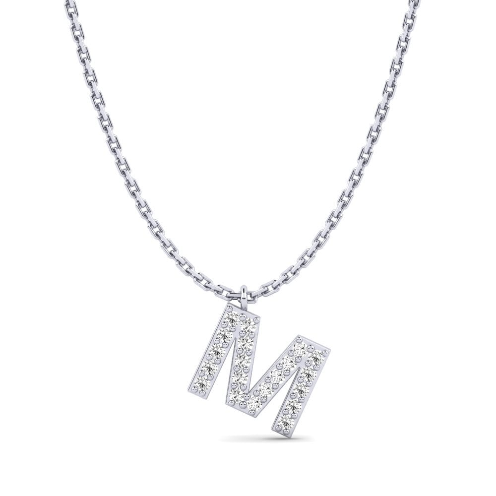 950 Platin Moissanit Damen halskette Avaja - M