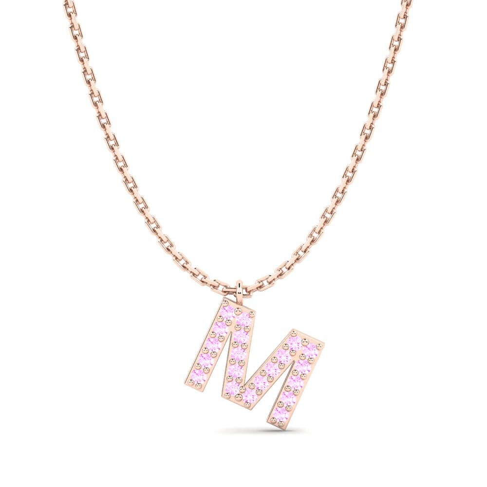 Rotgold 750 Rosa Saphir Damen halskette Avaja - M
