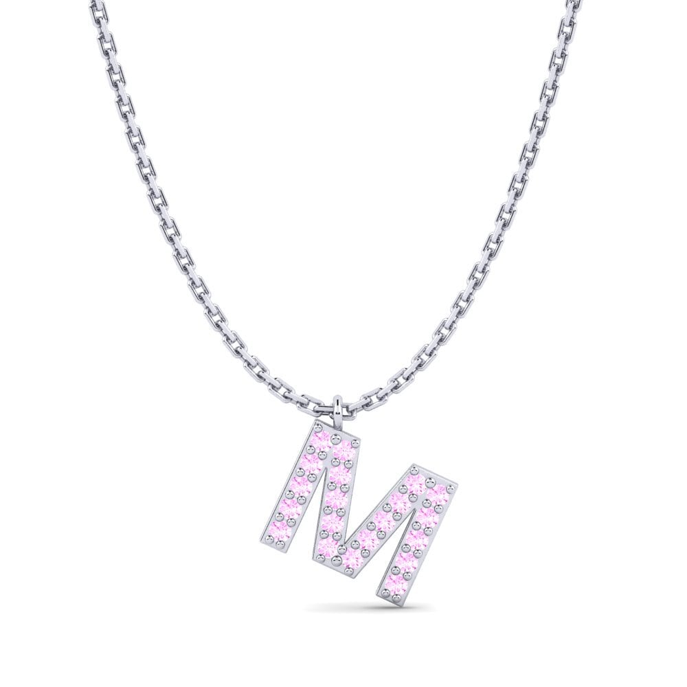 950 Platin Rosa Saphir Damen halskette Avaja - M