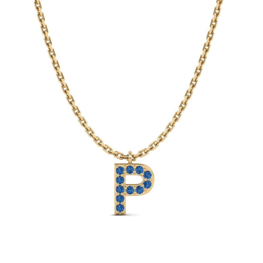Round Dark Blue Zirconia Women's Necklace Avaja - P