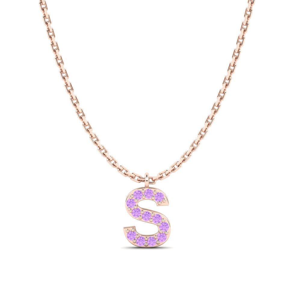 Rotgold 585 Amethyst Damen halskette Avaja - S