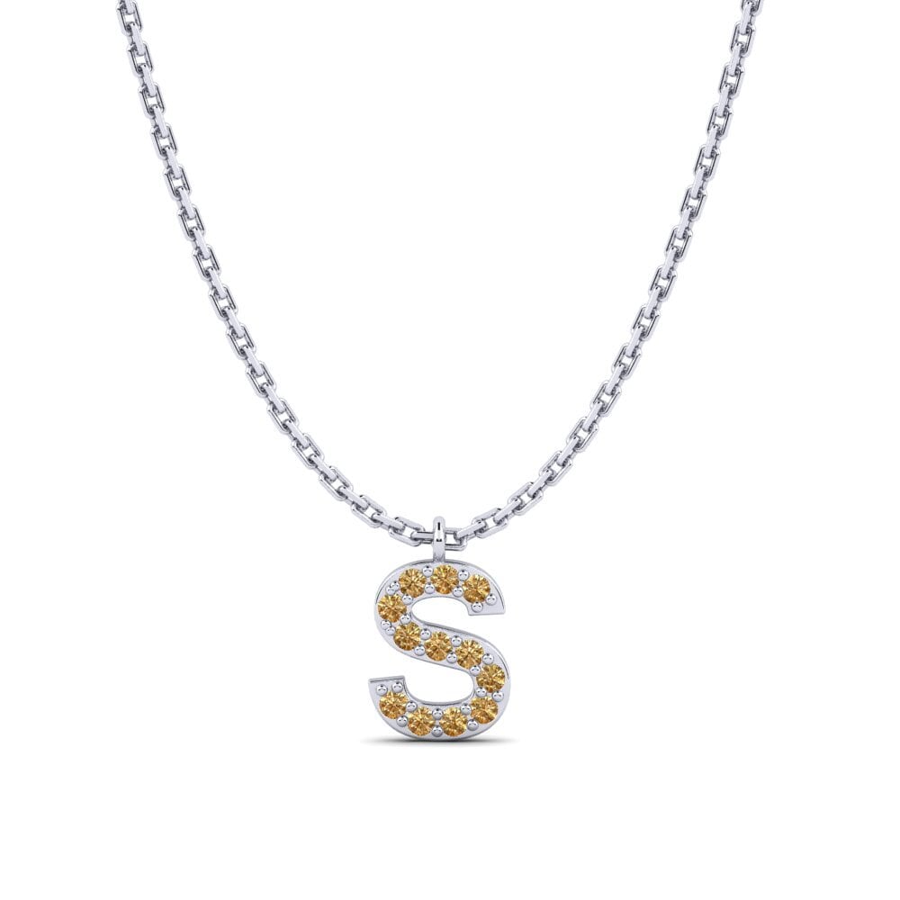 Weiß-Silber Brauner Diamant Damen halskette Avaja - S