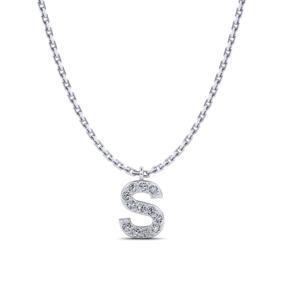 950 Platin Zirkonia Damen halskette Avaja - S