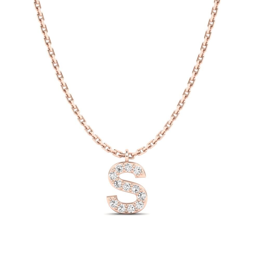 Rotgold 585 Moissanit Damen halskette Avaja - S