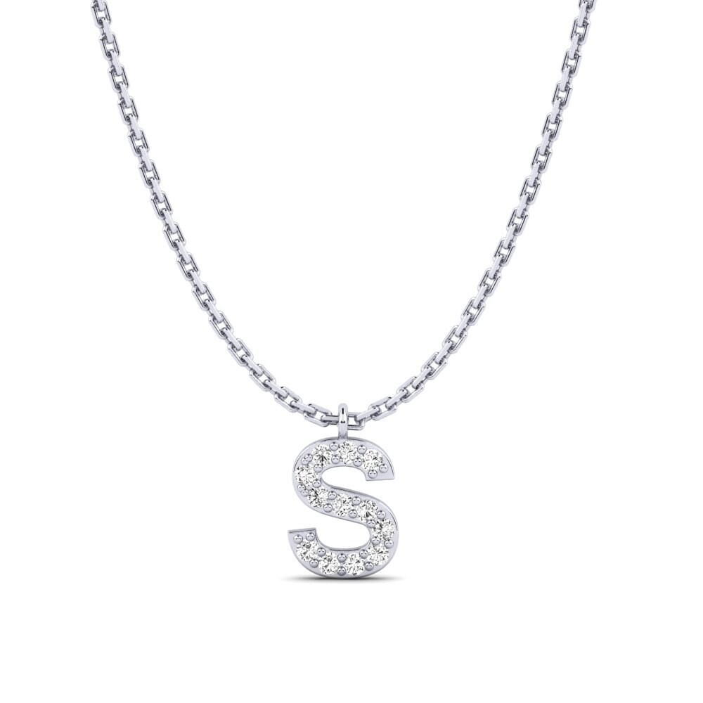 950 Platin Moissanit Damen halskette Avaja - S