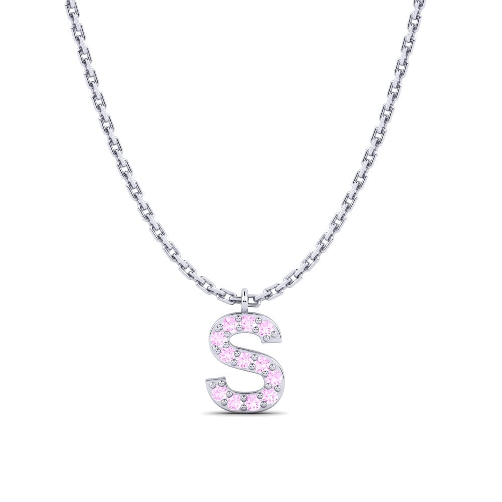 950 Platin Rosa Saphir Damen halskette Avaja - S
