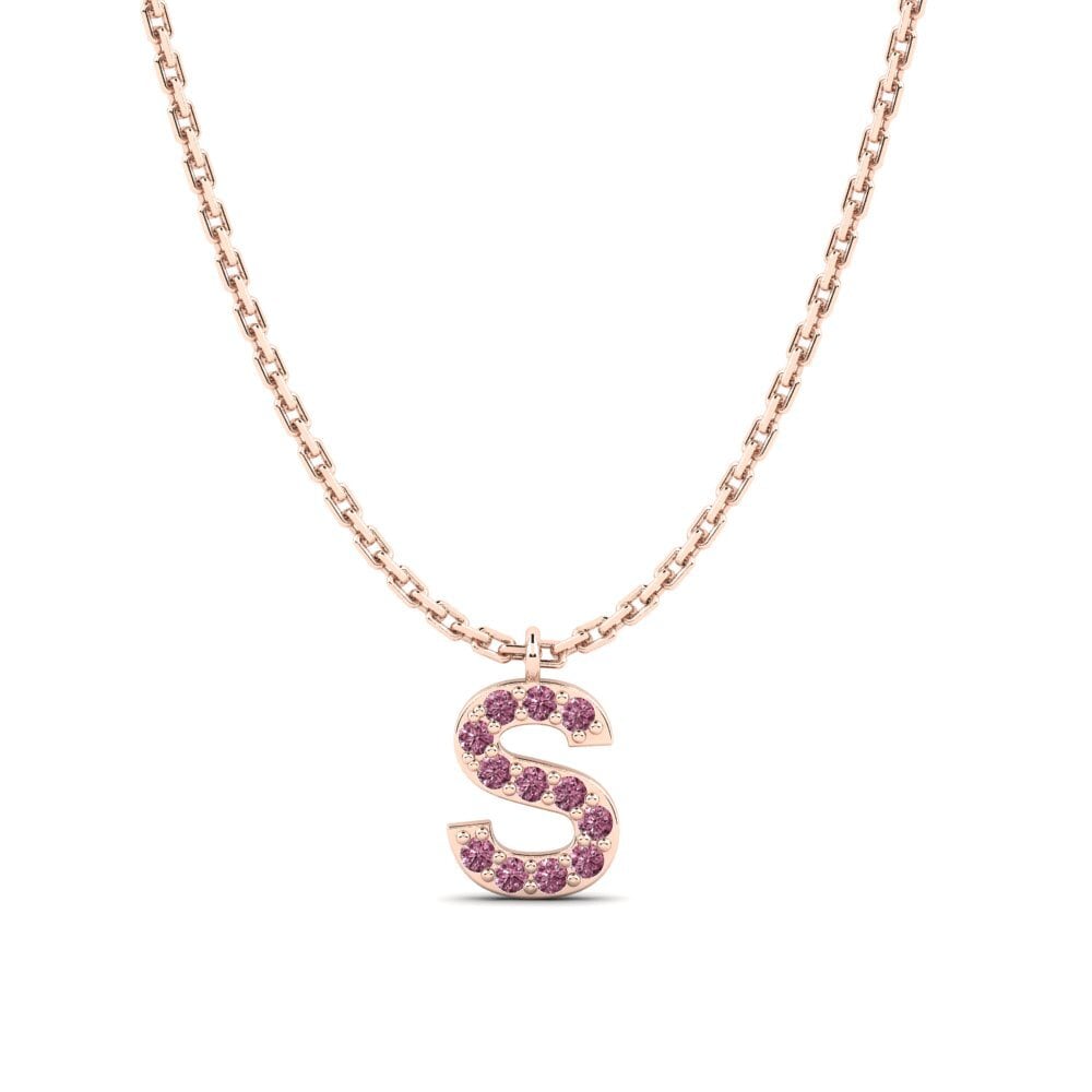 Rotgold 375 Rhodolit-Granat Damen halskette Avaja - S