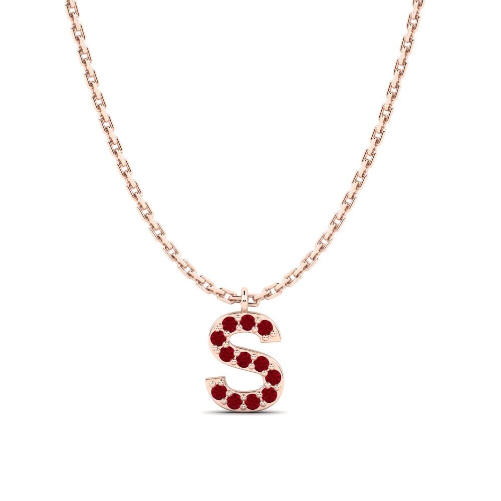 Rotgold 585 Roter Zirkonia Damen halskette Avaja - S